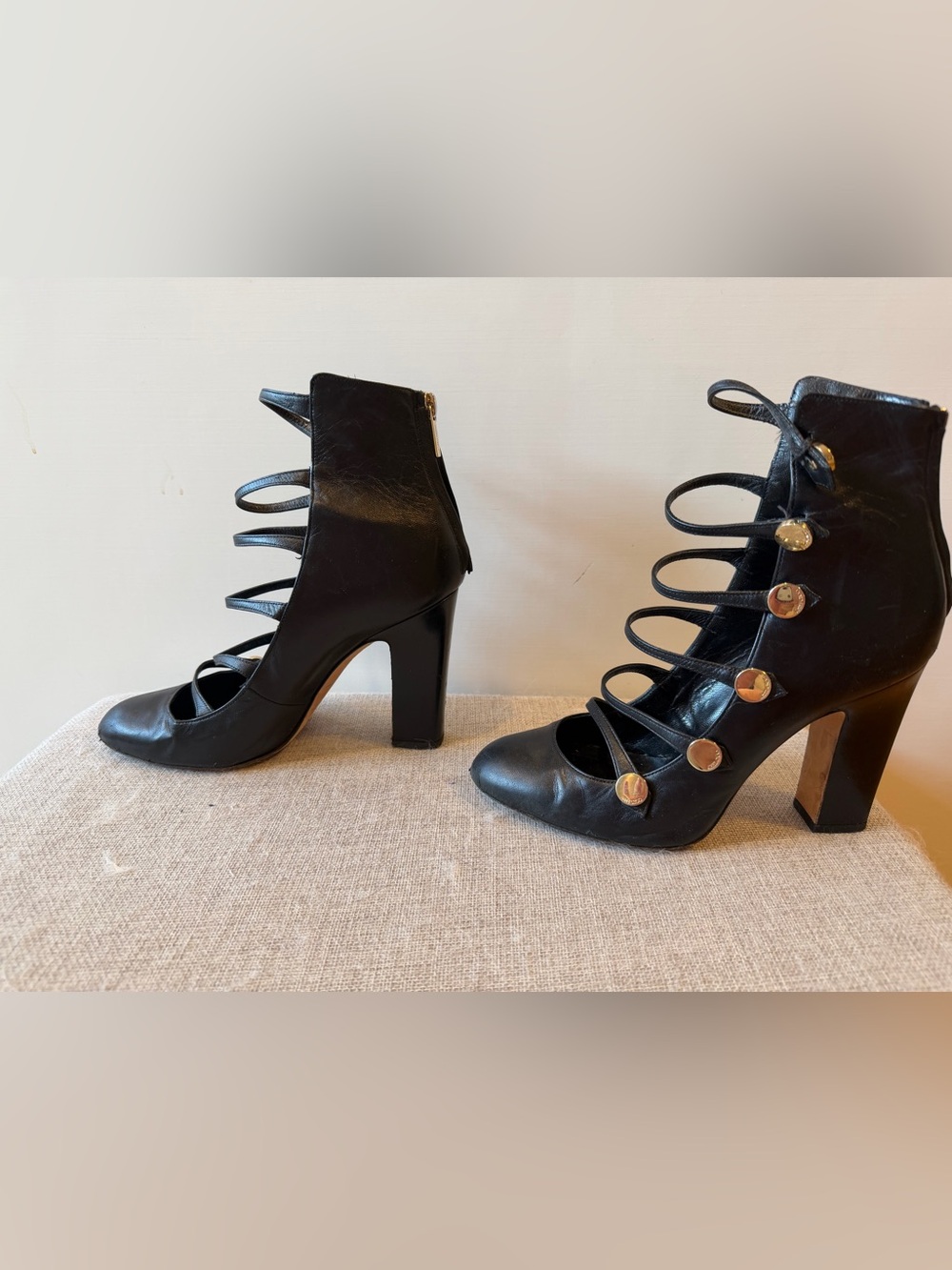 AUTHENTIC Jimmy Choo Black Venice 100 Heels in 37.5 (US women’s 7/7.5) - Picture 4 of 16